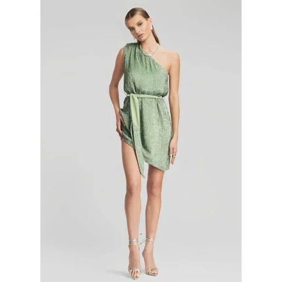 NWT Retrofete Ella Seqiun New Years Eve Min Sparkly Party Prom Dress in Sage - Picture 5 of 8